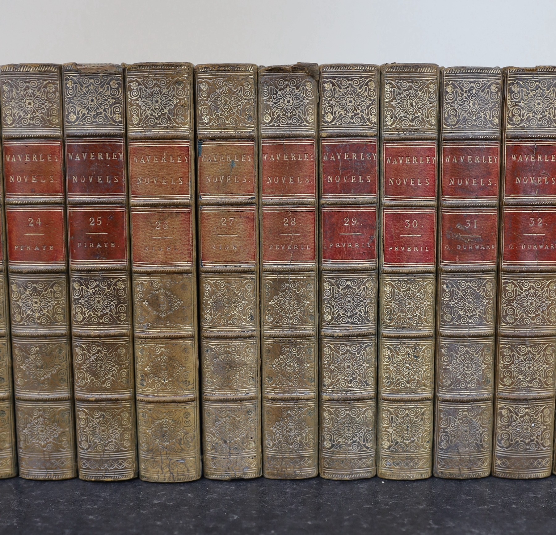Scott, Sir Walter - The Waverley Novels, 48 vols, 8vo, half calf with marbled boards, A & C. Black, Edinburgh, 1879